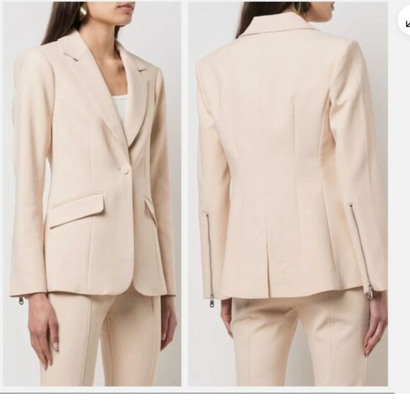Cinq A Sept Kym Zipper Sleeve Blazer Jacket size 12